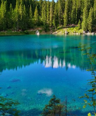 Lago di Carezza (Karersee), a Beautiful Lake in the Dolomites, Trentino Alto Adige, Italy