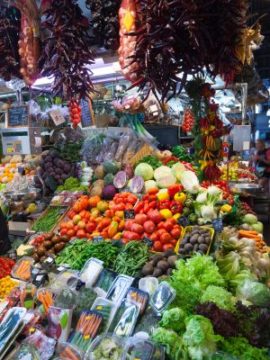 vegetables on spanish market counter